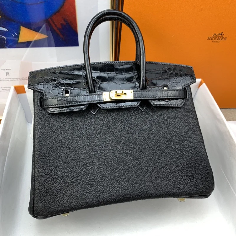 Hermes Birkin Nata Swift Black For Women Gold Toned Hardware 10in/25cm