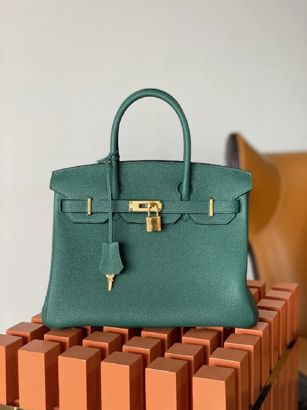 Hermes Birkin Nata Swift Dark Green For Women Gold Toned Hardware 11.8in/30cm