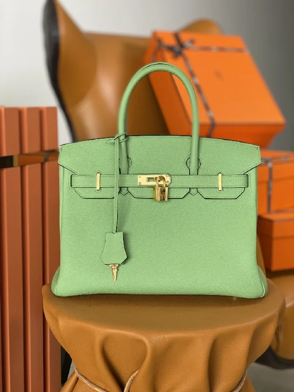 Hermes Birkin Nata Swift Green For Women Gold Toned Hardware 10in/25cm