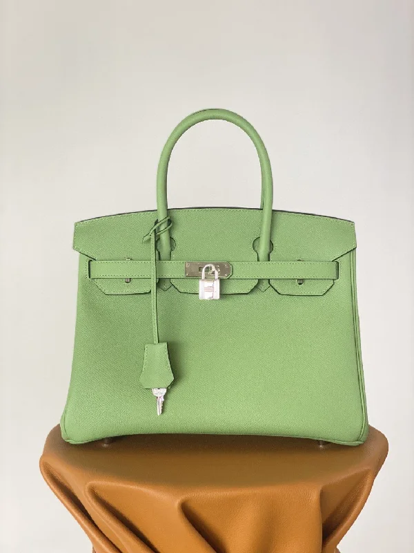 Hermes Birkin Nata Swift Green For Women Silver Toned Hardware 10in/25cm