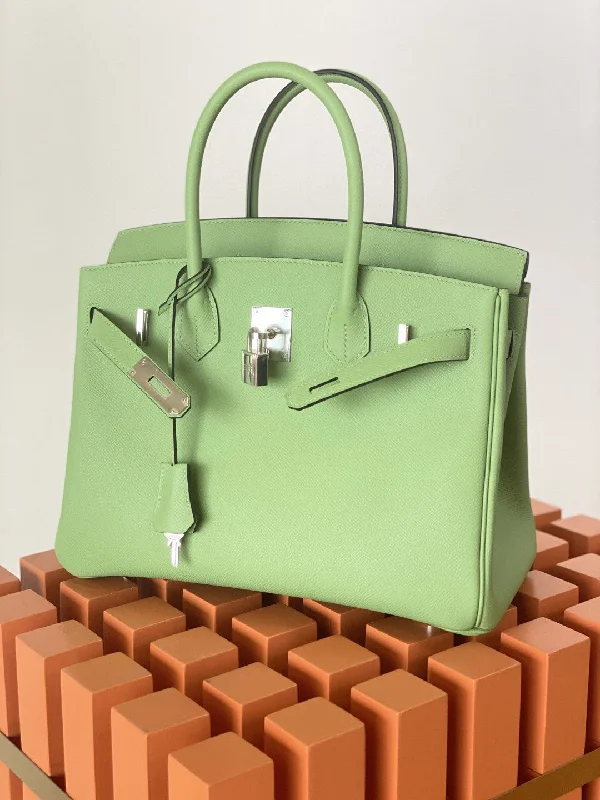 Hermes Birkin Nata Swift Green For Women Silver Toned Hardware 11.8in/30cm