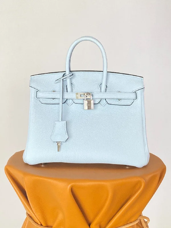 Hermes Birkin Nata Swift Light Blue For Women Silver Toned Hardware 10in/25cm