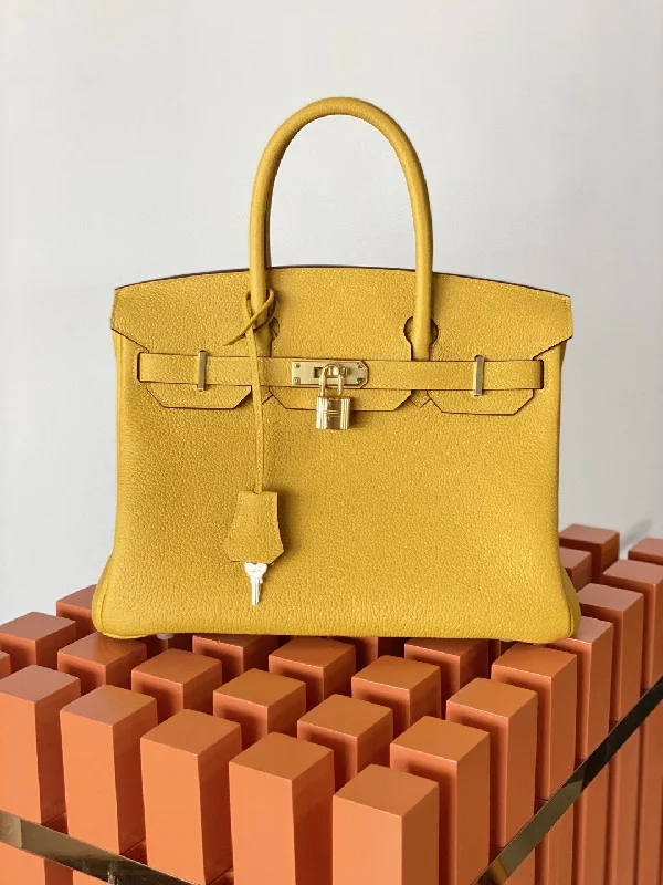 Hermes Birkin Nata Swift Yellow For Women Gold Toned Hardware 10in/25cm