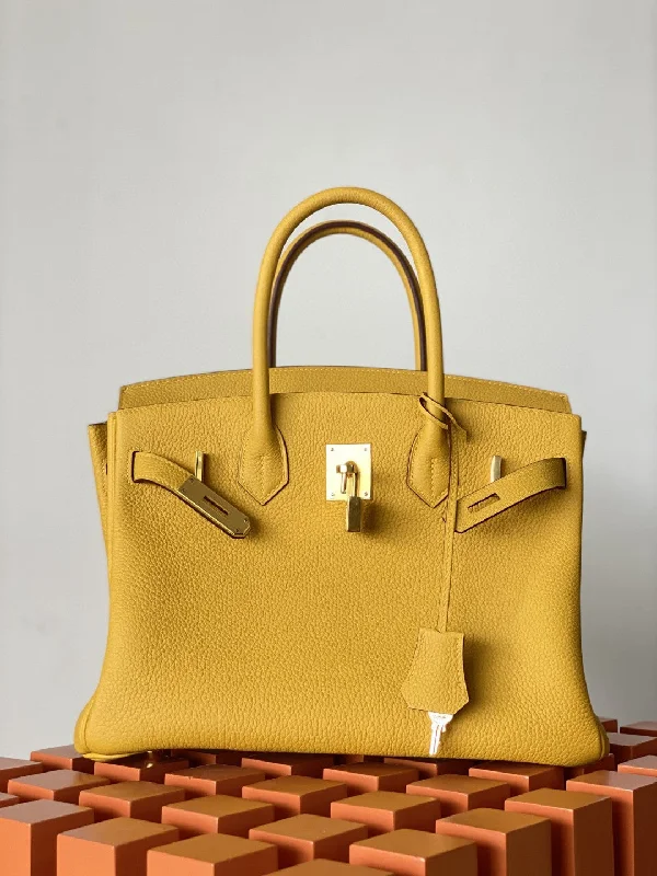 Hermes Birkin Nata Swift Yellow For Women Gold Toned Hardware 11.8in/30cm