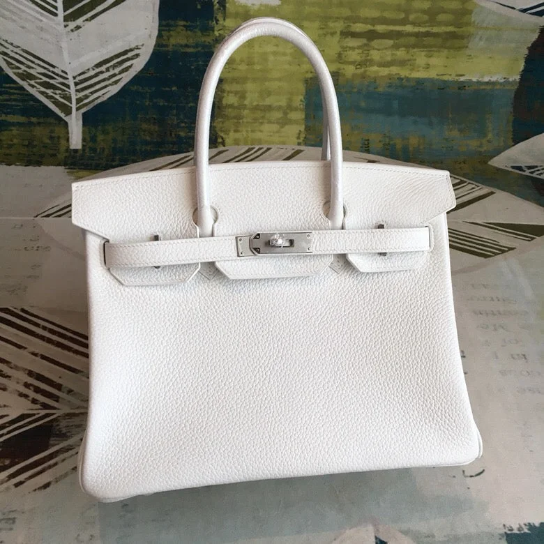 Hermes Birkin White For Women Silver Toned Hardware 11in/30cm