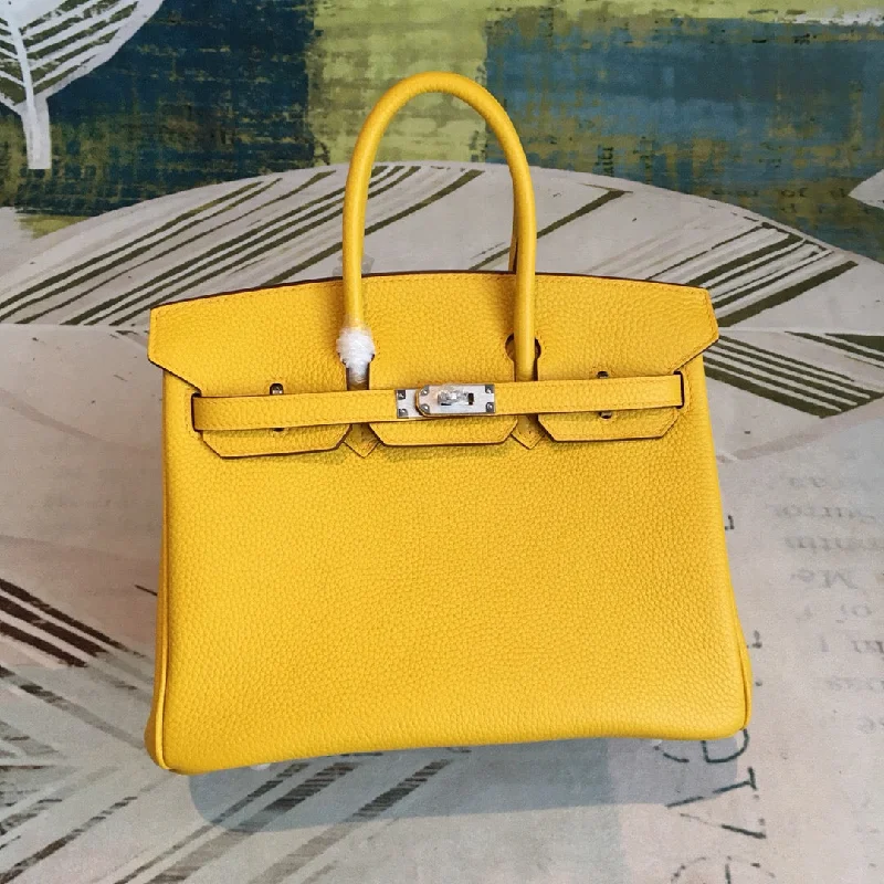 Hermes Birkin Yellow For Women Silver Toned Hardware 9.8in/25cm