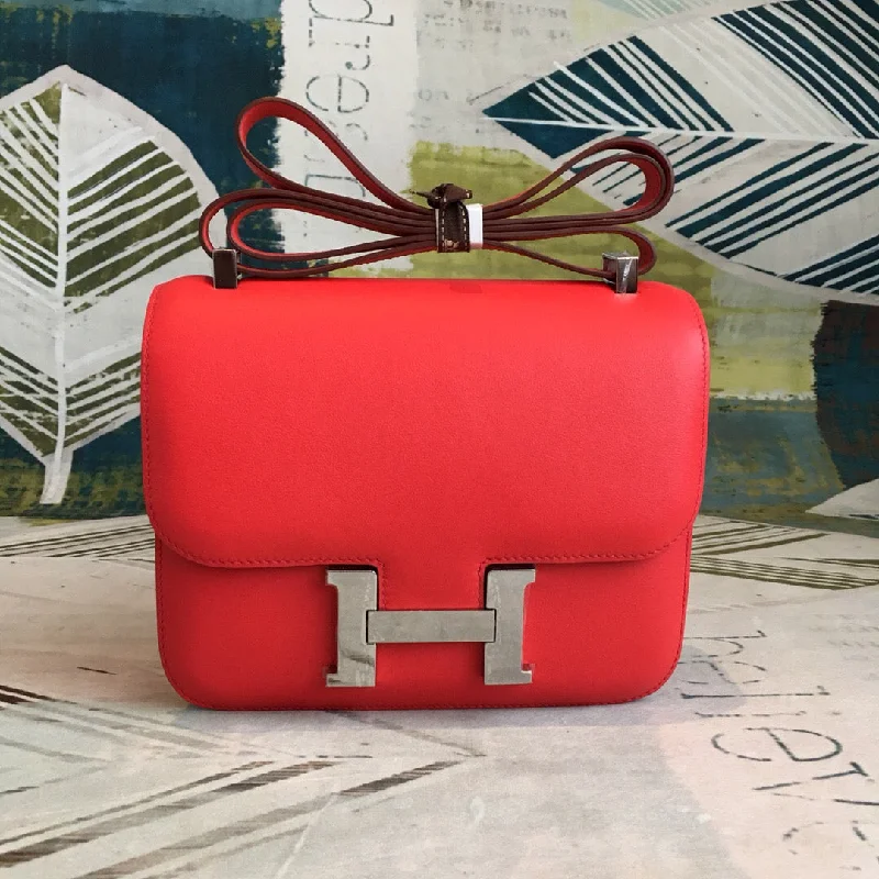 Hermes Constance Red For Women Silver Toned Hardware 9.5in/24cm