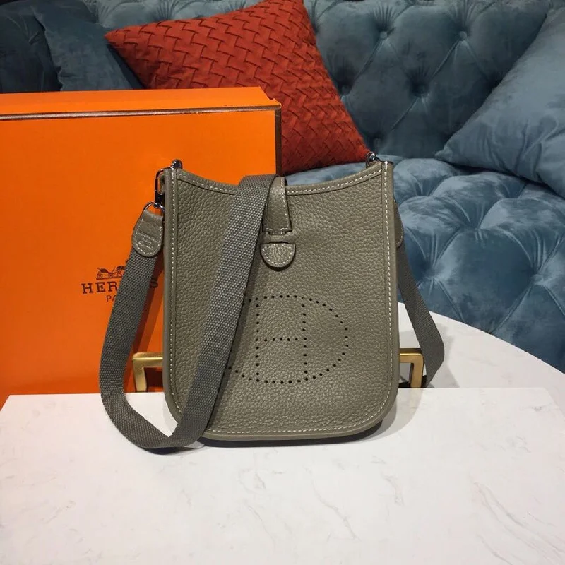 Hermes Evelyne II TPM Bag Grey For Women Silver Toned Hardware 7.9in/20cm