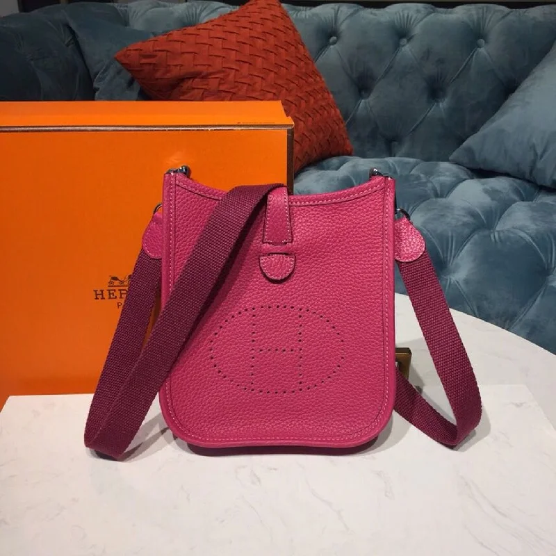 Hermes Evelyne II TPM Bag Hot Pink For Women Silver Toned Hardware 7.9in/20cm