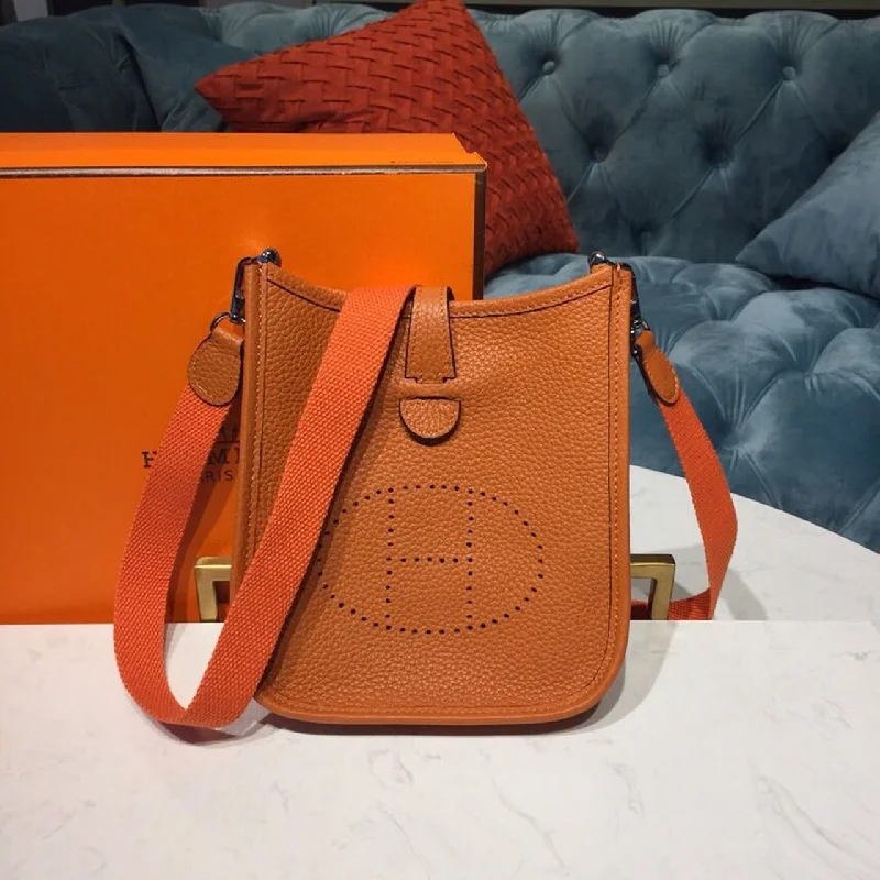 Hermes Evelyne II TPM Bag Orange For Women Silver Toned Hardware 7.9in/20cm