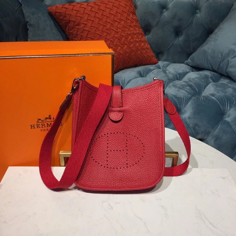 Hermes Evelyne II TPM Bag Red For Women Silver Toned Hardware 7.9in/20cm