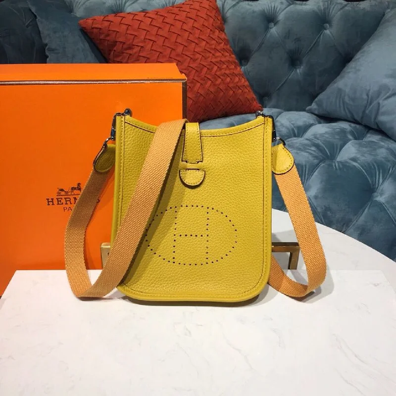 Hermes Evelyne II TPM Bag Yellow For Women Silver Toned Hardware 7.9in/20cm