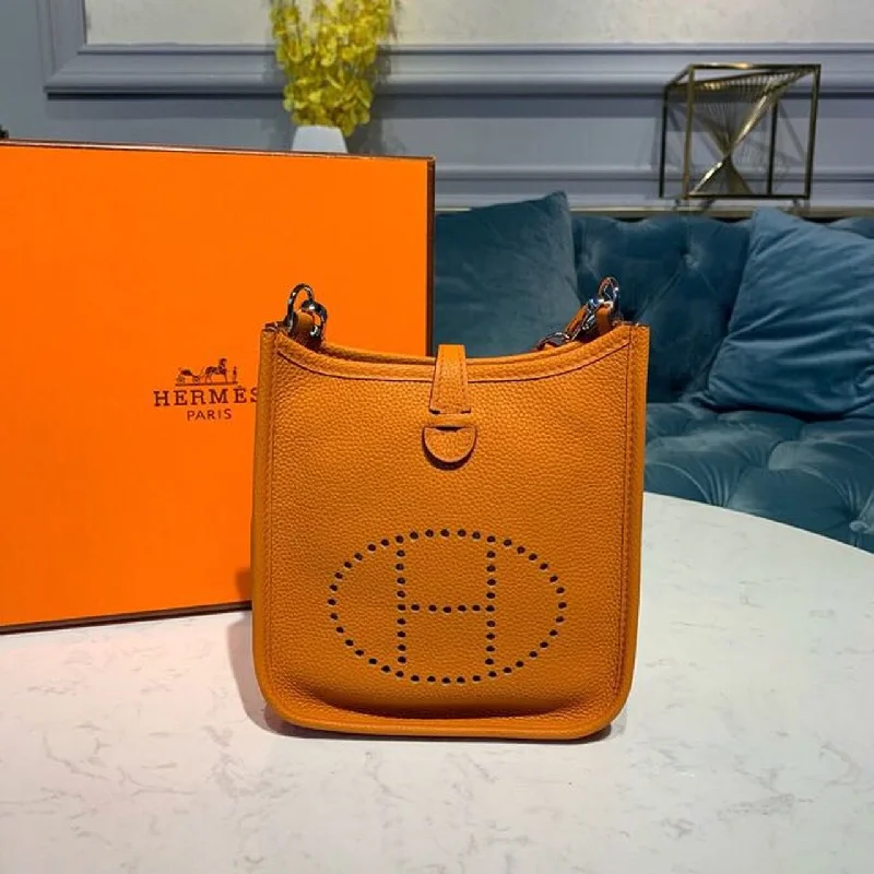 Hermes Evelyne III TPM Bag Orange With Silver-Toned Hardware For Women. Women-s Shoulder And Crossbody Bags 6.7in/17cm