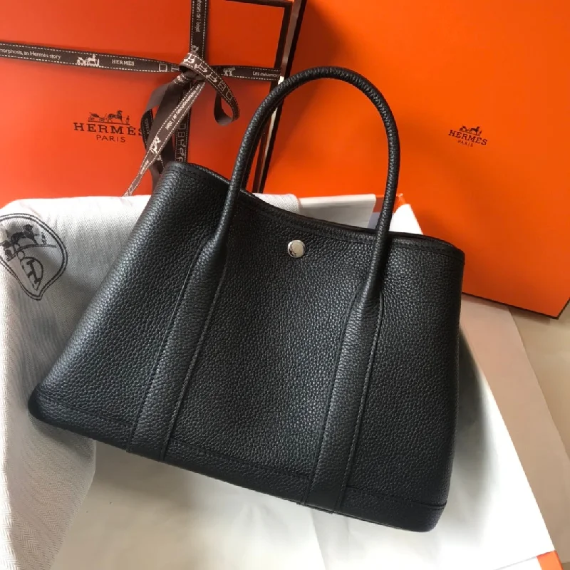 Hermes Garden Party 30 Tote Bag Black For Women. Women-s Handbags. Shoulder Bags 11.8in/30cm