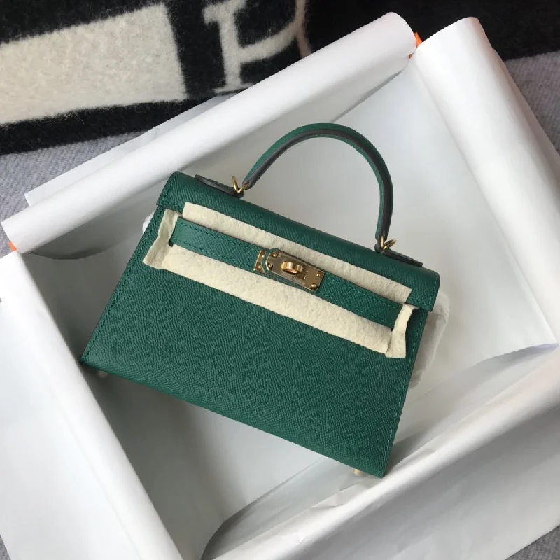 Hermes Kelly 19 Green With Gold Toned Hardware Bag For Women. Women-s Handbags. Shoulder Bags 7.5in/19cm