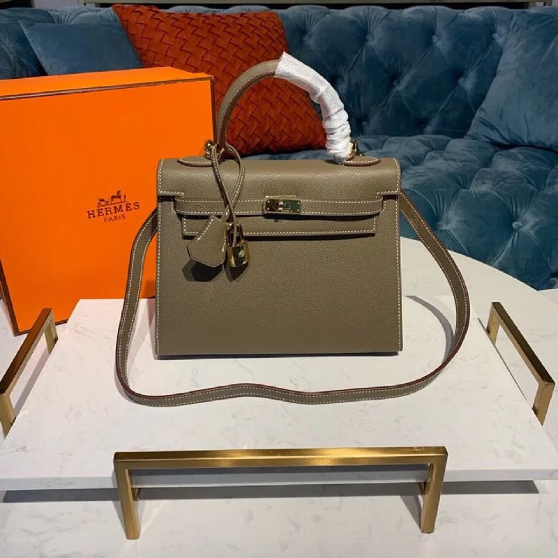 Hermes Kelly 25 Sellier Epsom Etoupe Bag For Women. Women-s Handbags. Shoulder Bags 10in/25cm