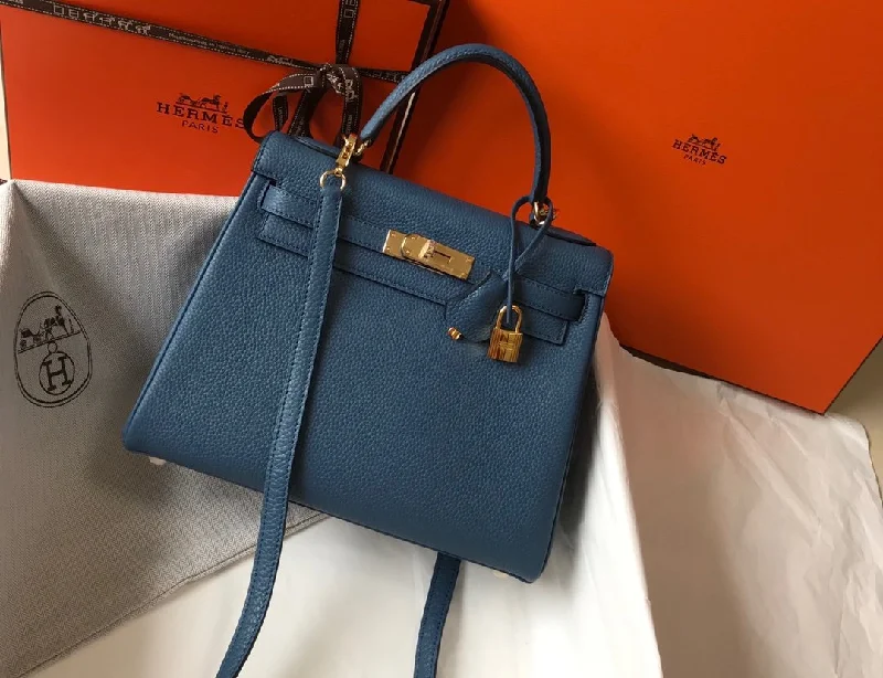 Hermes Kelly 28 Deep Blue Vert Bosphore Bag For Women. Women-s Handbags. Shoulder Bags 11in/28cm