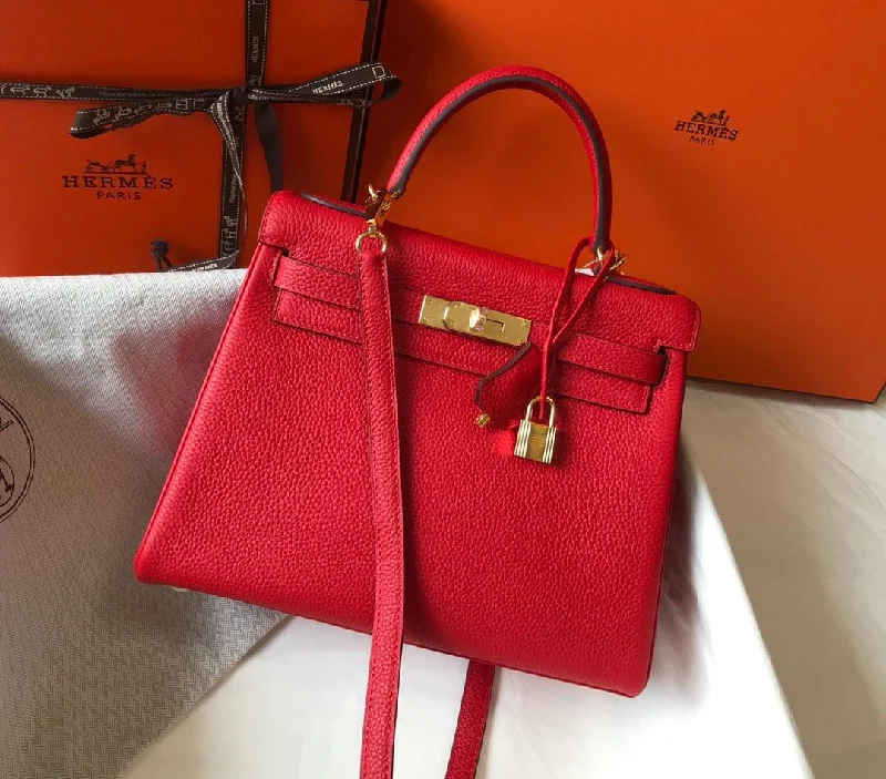 Hermes Kelly 28 Rouge Casaque Togo Bag For Women. Women-s Handbags. Shoulder Bags 11in/28cm