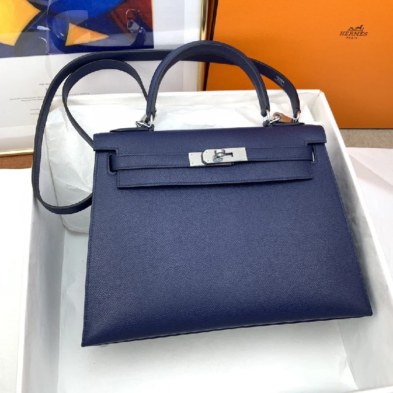 Hermes Kelly 28 Sellier Epsom Blue Bag For Women. Women-s Handbags. Shoulder Bags 11in/28cm