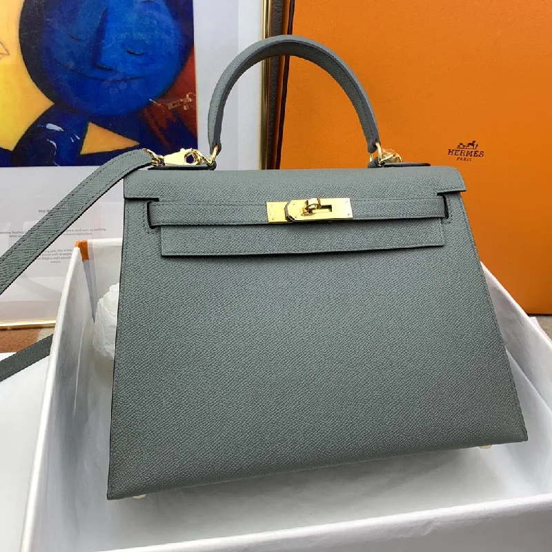 Hermes Kelly 28 Sellier Epsom Grey Bag For Women. Women-s Handbags. Shoulder Bags 11in/28cm