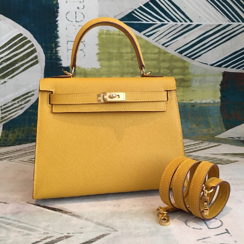 Hermes Kelly 28 Yellow Bag With Gold Toned Harware For Women. Women-s Handbags. Shoulder Bags 11in/28cm