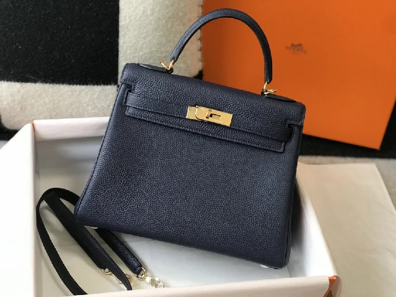 Hermes Kelly 32 Taurillon Clemence Blue Nuit Bag For Women. Women-s Handbags. Shoulder Bags 12.5in/32cm