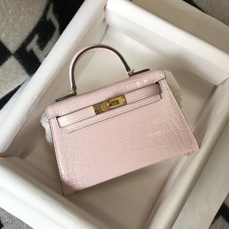 Hermes Kelly Pink For Women Gold Toned Hardware 7.8in/20cm