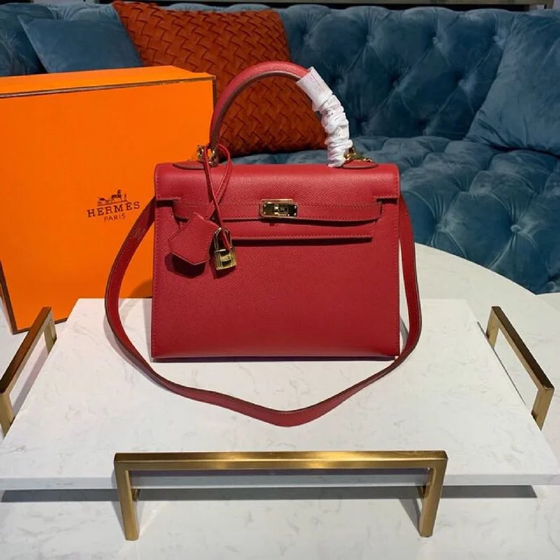 Hermes Kelly Tomate For Women Gold Toned Hardware 10in/25cm