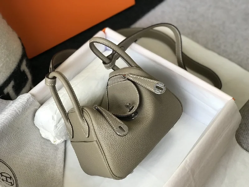 Hermes Lindy Mini Bag Light Grey With Gold Hardware For Women. Women-s Handbags. Shoulder And Crossbody Bags 7.5in/19cm