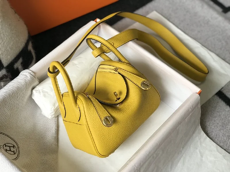 Hermes Lindy Mini Bag Lime Color With Gold Hardware For Women. Women-s Handbags. Shoulder And Crossbody Bags 7.5in/19cm