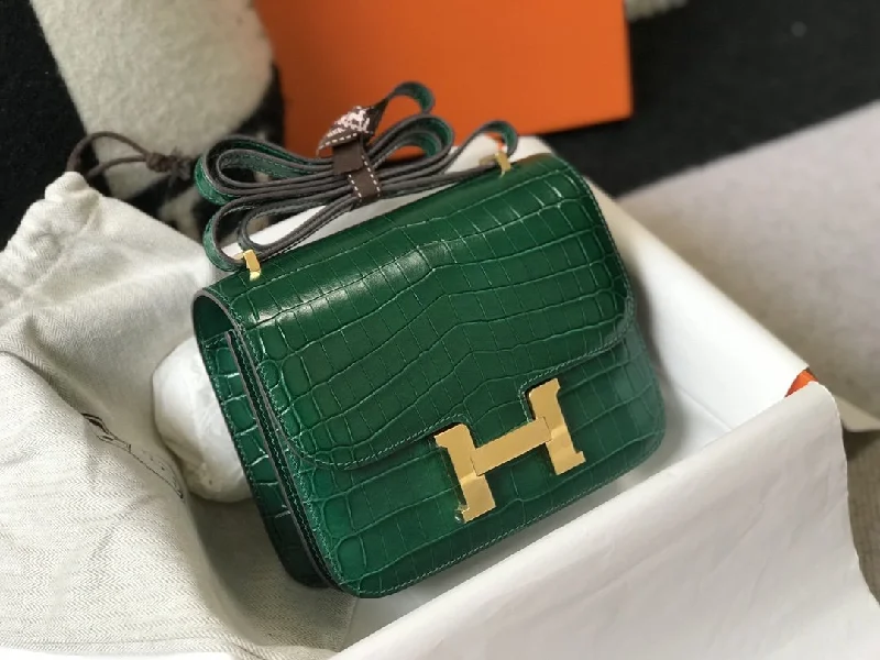 Hermes Mini Constance Bag Green For Women Gold Color Hardware 7.1in/18cm