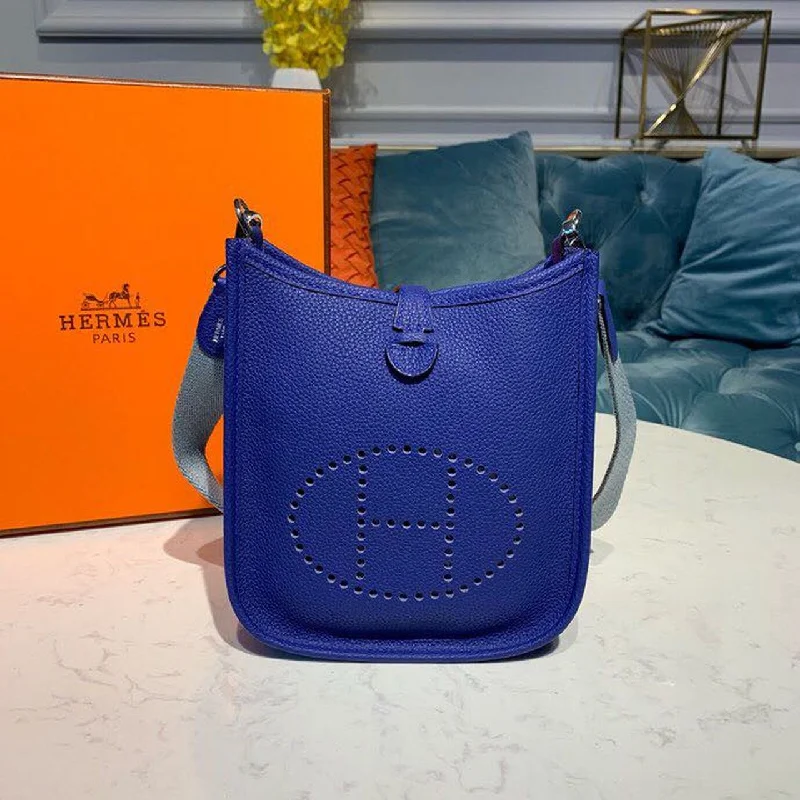 Hermes Mini Evelyne Blue For Women 7.8in/20cm