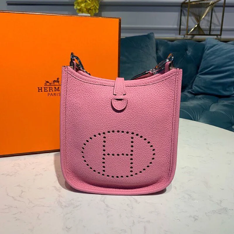 Hermes Mini Evelyne Light Pink For Women 7.8in/20cm