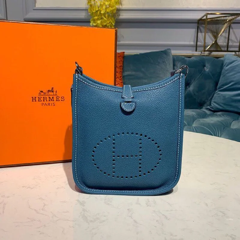 Hermes Mini Evelyne Middle Blue For Women 7.8in/20cm