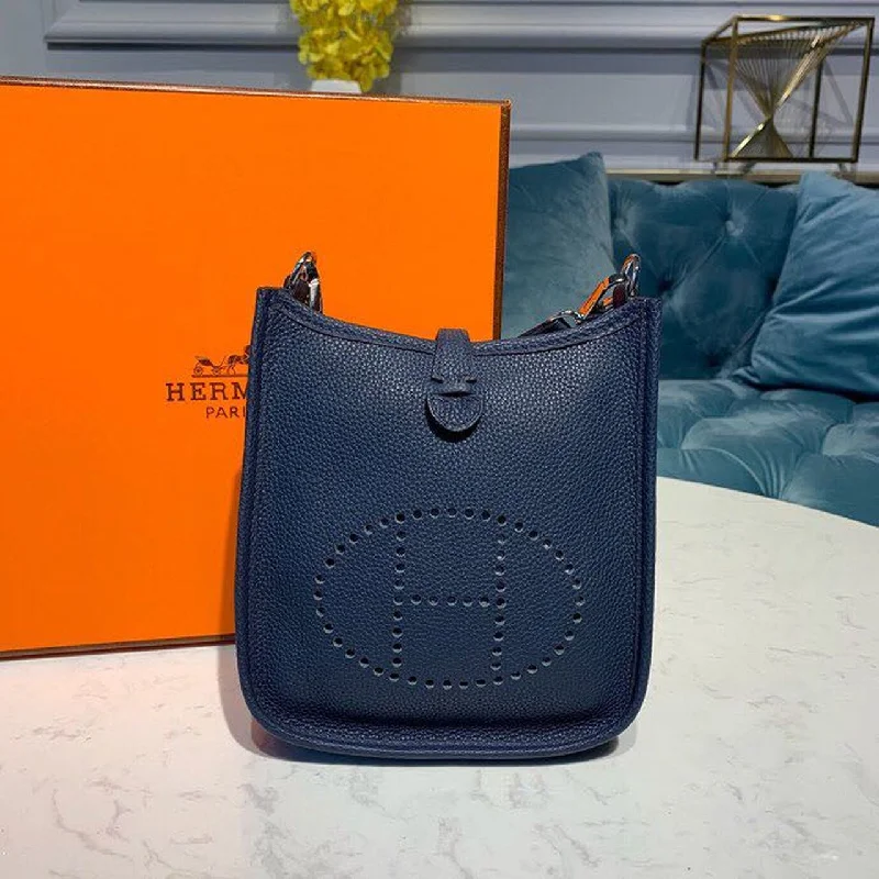 Hermes Mini Evelyne Navy Blue For Women 7.8in/20cm