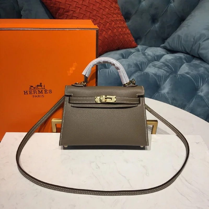 Hermes Mini Kelly 20 Sellier Epsom Etoupe Bag For Women. Women-s Handbags. Shoulder Bags 7.5in/20cm