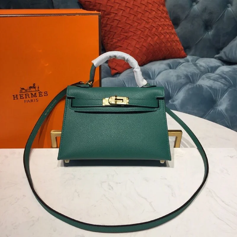 Hermes Mini Kelly 20 Sellier Epsom Green Bag For Women. Women-s Handbags. Shoulder Bags 7.5in/20cm