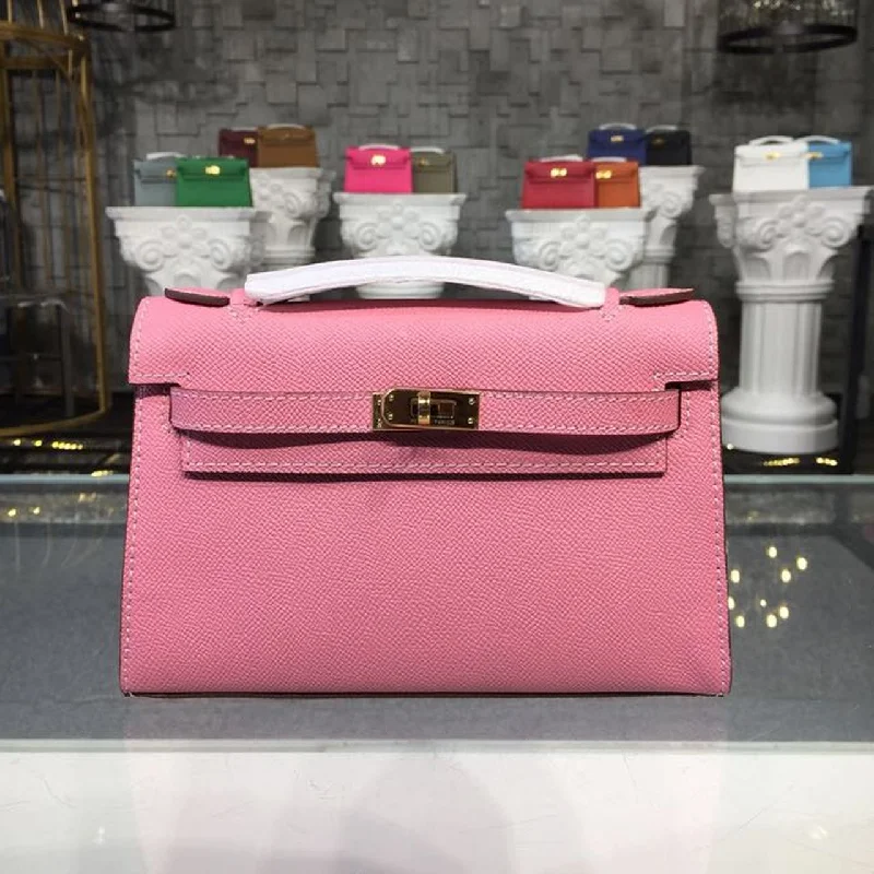 Hermes Mini Kelly KP Pochette Pink For Women Gold Toned Hardware 8.7in/22cm