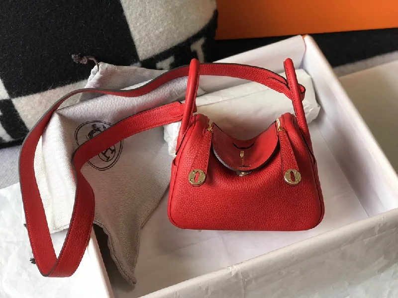 Hermes Mini Lindy 19cm Red