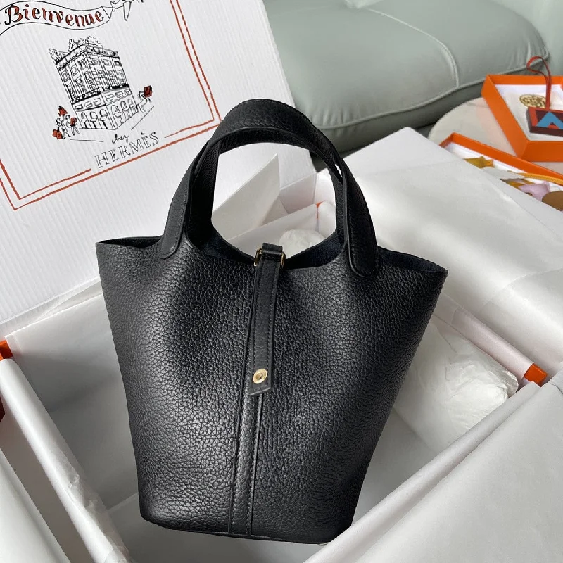 Hermes Picotin Lock 18 Bag Black For Women. Women-s Handbags 7.1in/18cm