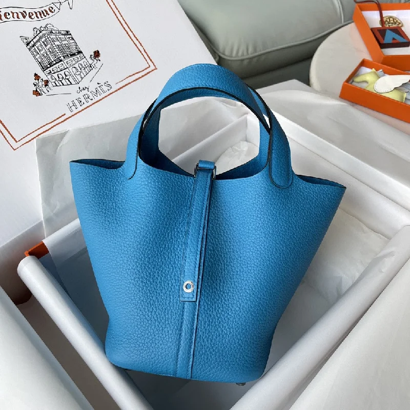 Hermes Picotin Lock 18 Bag Blue For Women. Women-s Handbags 7.1in/18cm