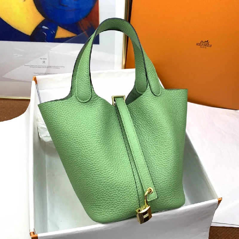 Hermes Picotin Lock 18 Bag Light Green With Gold-Toned Hardware For Women. Women-s Handbags 7.1in/18cm