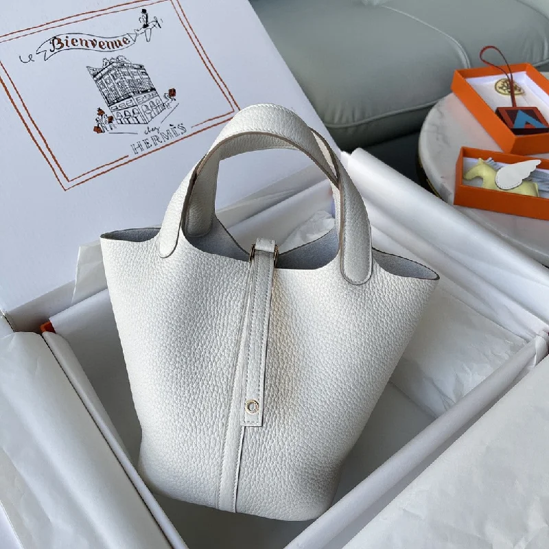 Hermes Picotin Lock 18 Bag White For Women. Women-s Handbags 7.1in/18cm