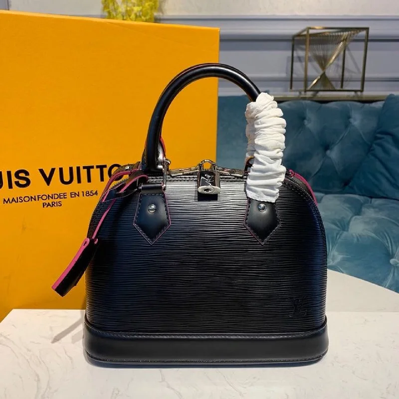 Louis Vuitton Alma BB Epi Black/Pink For Women. Women-s Handbags. Shoulder And Crossbody Bags 9.2in/23.5cm LV