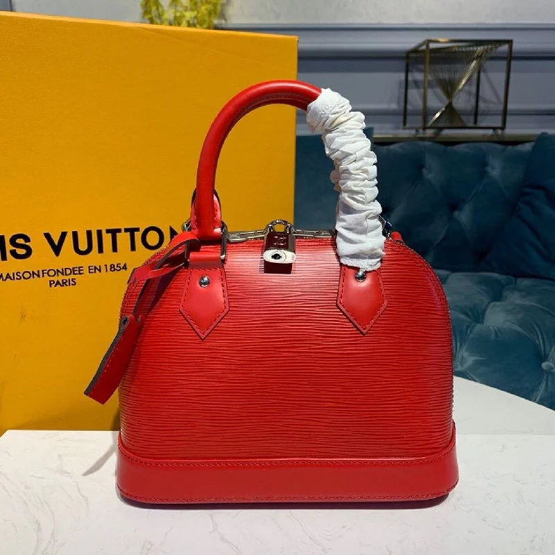 Louis Vuitton Alma BB Epi Coquelicot Red For Women. Women-s Handbags. Shoulder And Crossbody Bags 9.2in/23.5cm LV M41160