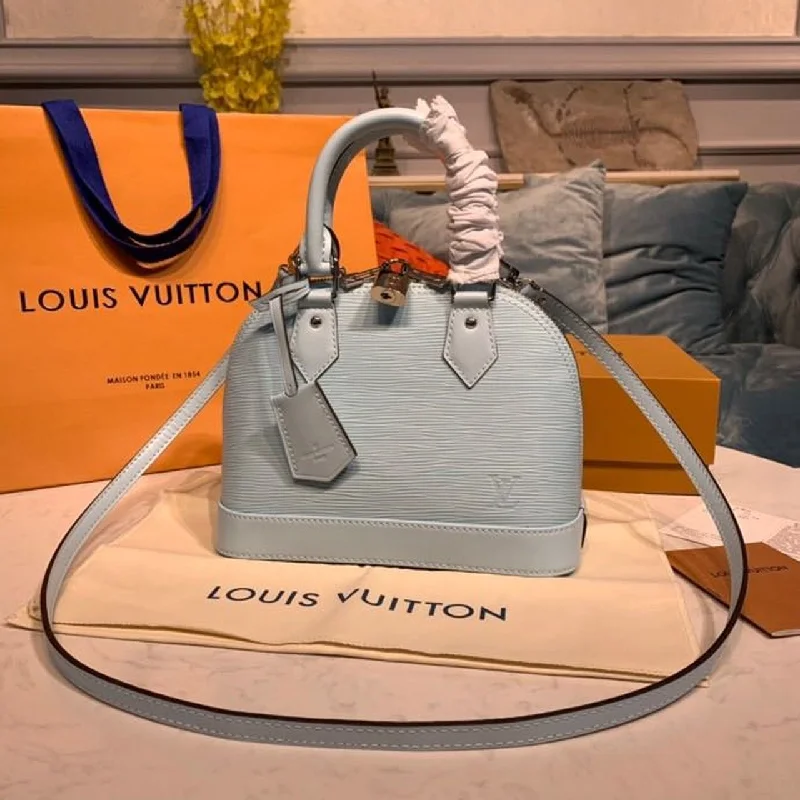 Louis Vuitton Alma BB Epi Seaside Blue For Women. Women-s Handbags. Shoulder And Crossbody Bags 9.2in/23.5cm LV M56206