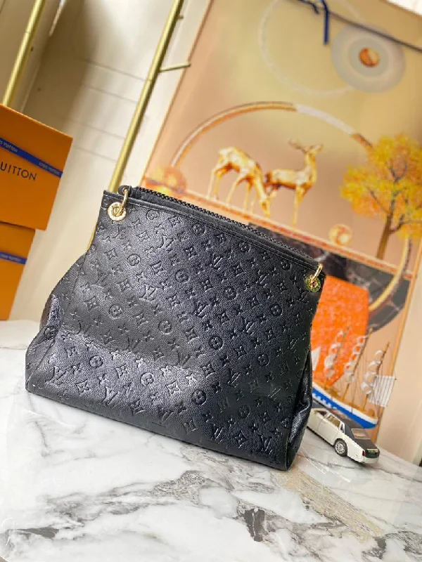 Louis Vuitton Artsy MM Monogram Empreinte Black For Women. Women-s Handbags. Shoulder Bags 16.1in/41cm LV M41066