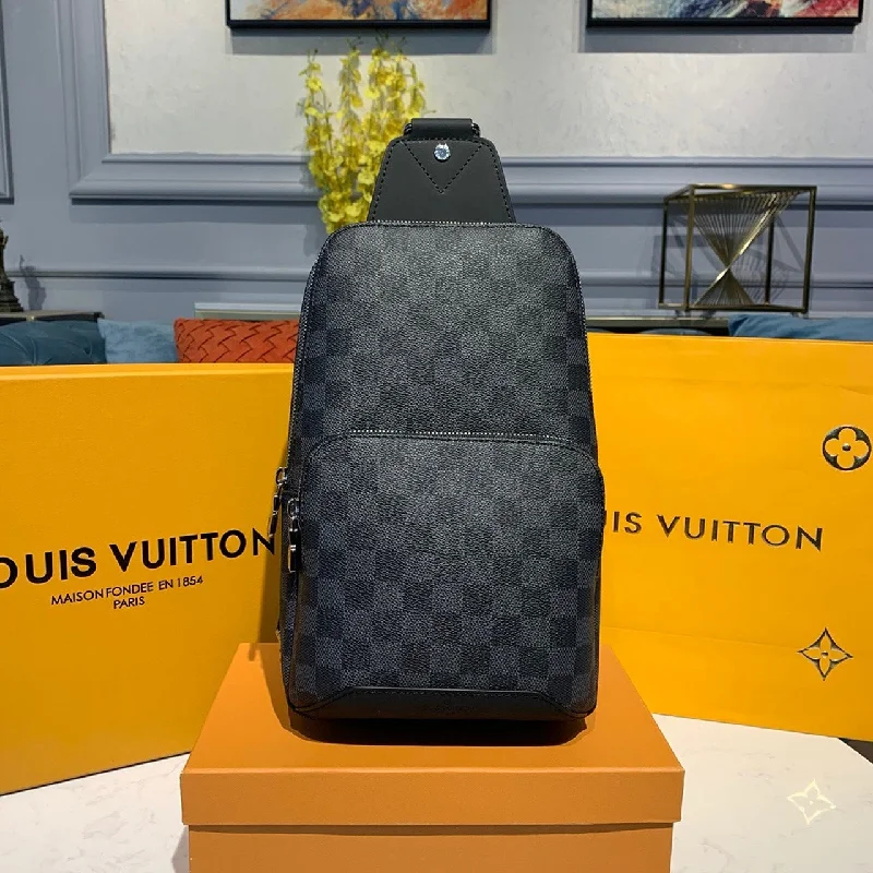 Louis Vuitton Avenue Sling Bag 32cm Damier Graphite Canvas Spring/Summer Collection M41719. Black