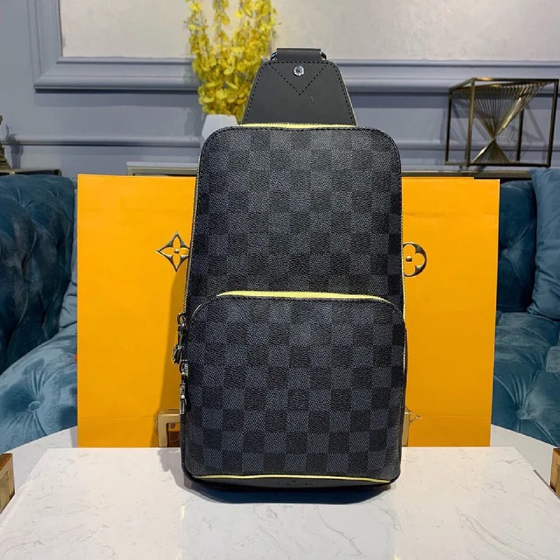 Louis Vuitton Avenue Sling Bag Damier Graphite Canvas Yellow For Men. Men-s Bags. Crossbody Bags 12.2in/31cm LV N42424