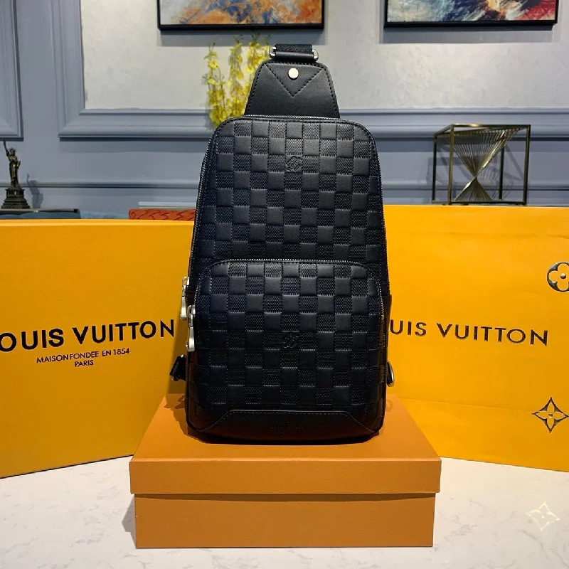 Louis Vuitton Avenue Sling Bag Damier Infini Black For Men. Men-s Bags. Crossbody Bags 12in/31cm N41720